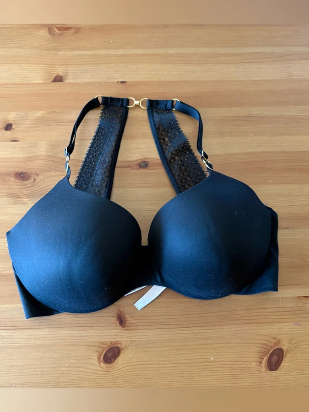 Victoria's Secret Incredible Lightly Lined Demi Bra Size 34DD Racerback Black